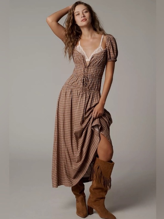 Reformation Dresses & Skirts - Reformation Rhett Midi Dress in Audrie Check - Size 4